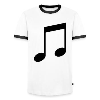 Note de musique - T-shirt contrasté Homme - blanc/noir - Devant - AI Model Female 172 light (172cm) & AI Model Male 178 dark (178cm)
