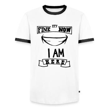 All Might / My Hero Academia / Anime / - Men's Ringer Shirt - white/black - Front - AI Model Female 172 light (172cm) & AI Model Male 178 dark (178cm)