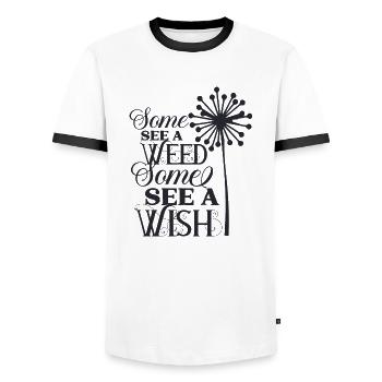 Some see a weed some - Men's Ringer Shirt - white/black - Front - AI Model Female 172 light (172cm) & AI Model Male 178 dark (178cm)