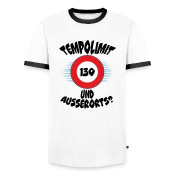 Tempolimit Autobahn Geschwindigkeit Grüne Baerbock - Männer Kontrast-T-Shirt - Weiß/Schwarz - Vorne - AI Model Female 172 light (172cm) & AI Model Male 178 dark (178cm)