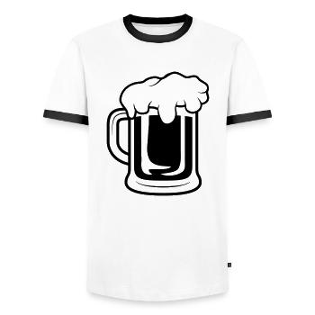 Bière Maßkrug - T-shirt contrasté Homme - blanc/noir - Devant - AI Model Female 172 light (172cm) & AI Model Male 178 dark (178cm)