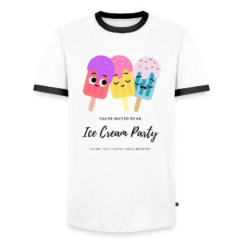 Ice Cream - Männer Kontrast-T-Shirt - Weiß/Schwarz - Vorne - AI Model Female 172 light (172cm) & AI Model Male 178 dark (178cm)