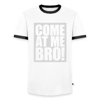 Viens à moi bro - T-shirt contrasté Homme - blanc/noir - Devant - AI Model Female 172 light (172cm) & AI Model Male 178 dark (178cm)