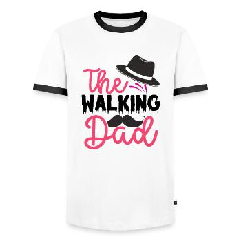 The walking dad - T-shirt contrasté Homme - blanc/noir - Devant - AI Model Female 172 light (172cm) & AI Model Male 178 dark (178cm)