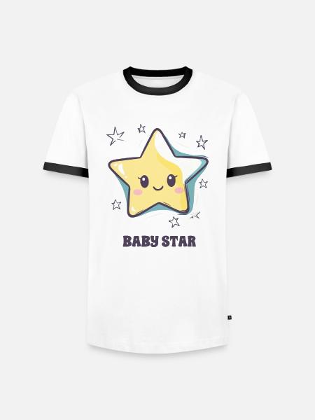 Baby star - Men's Ringer Shirt - white/black
