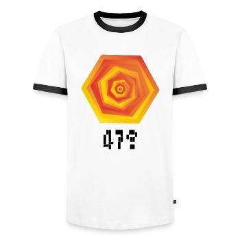 Element 47 - Männer Kontrast-T-Shirt - Weiß/Schwarz - Vorne - AI Model Female 172 light (172cm) & AI Model Male 178 dark (178cm)
