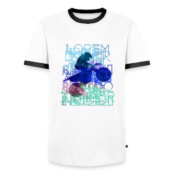 motorrad, motorcycle, biker, graffiti, malerei - Männer Kontrast-T-Shirt - Weiß/Schwarz - Vorne - AI Model Female 172 light (172cm) & AI Model Male 178 dark (178cm)
