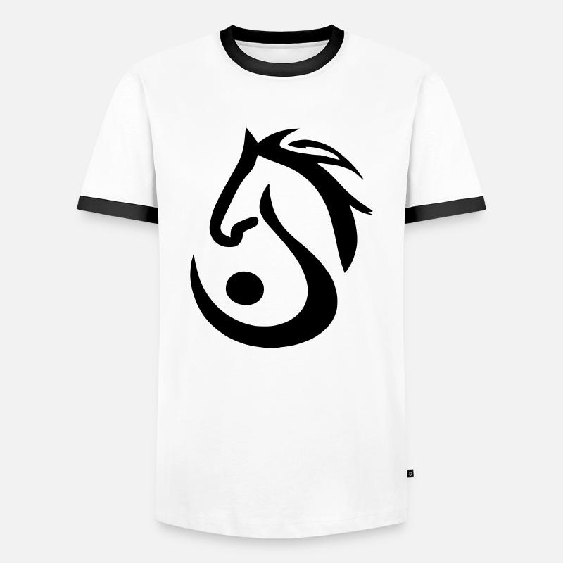 Buchstabe S mit Pferd - Männer Kontrast-T-Shirt - Weiß/Schwarz