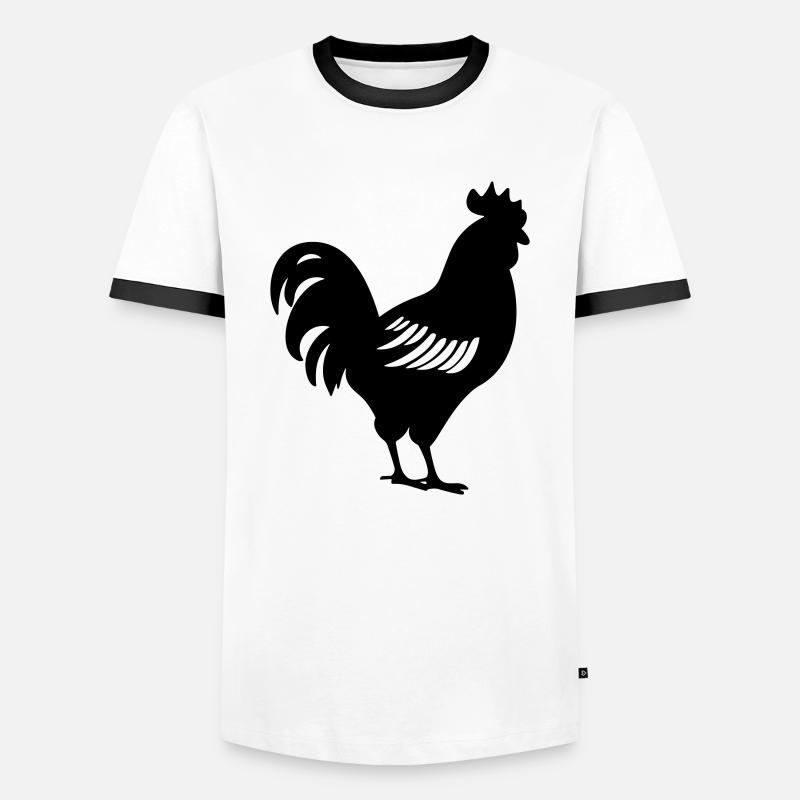 Henne - Männer Kontrast-T-Shirt - Weiß/Schwarz