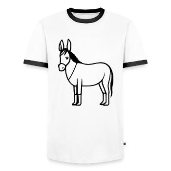 Esel - Männer Kontrast-T-Shirt - Weiß/Schwarz - Vorne - AI Model Female 172 light (172cm) & AI Model Male 178 dark (178cm)