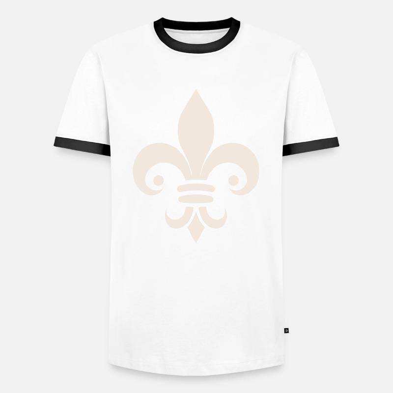 Simple Fleur de lys Design - Men's Ringer Shirt - white/black