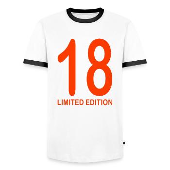 18th Birthday Gift Legal Age - Men's Ringer Shirt - white/black - Front - AI Model Female 172 light (172cm) & AI Model Male 178 dark (178cm)