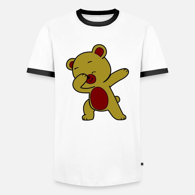 dabbing bär - Männer Kontrast-T-Shirt - Weiß/Schwarz
