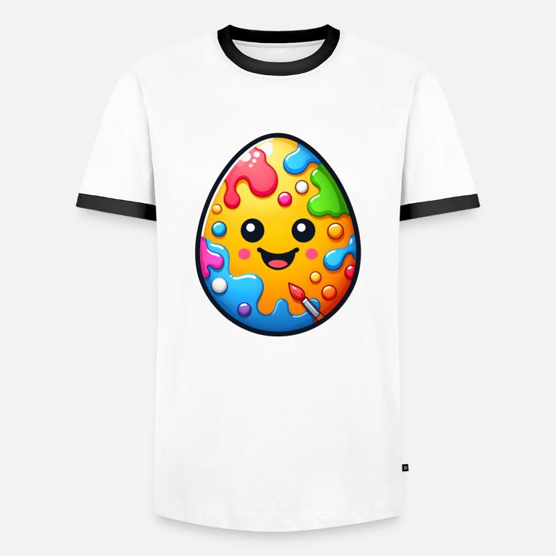 Easter Egg - Men's Ringer Shirt - white/black