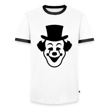 Clown - Men's Ringer Shirt - white/black - Front - AI Model Female 172 light (172cm) & AI Model Male 178 dark (178cm)