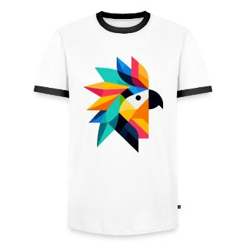 Oiseau - T-shirt contrasté Homme - blanc/noir - Devant - AI Model Female 172 light (172cm) & AI Model Male 178 dark (178cm)