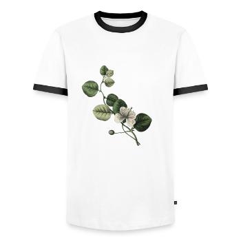 Nummer 9 Blumengrün -9. Blumengeburtstag - Männer Kontrast-T-Shirt - Weiß/Schwarz - Vorne - AI Model Female 172 light (172cm) & AI Model Male 178 dark (178cm)