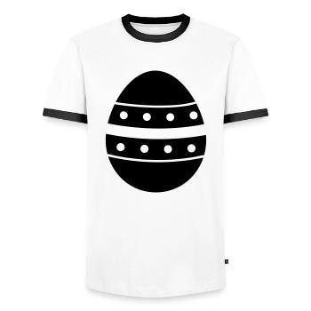 Egg - Men's Ringer Shirt - white/black - Front - AI Model Female 172 light (172cm) & AI Model Male 178 dark (178cm)