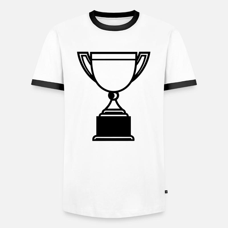 trophy - Men's Ringer Shirt - white/black