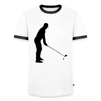 golfeur - T-shirt contrasté Homme - blanc/noir - Devant - AI Model Female 172 light (172cm) & AI Model Male 178 dark (178cm)