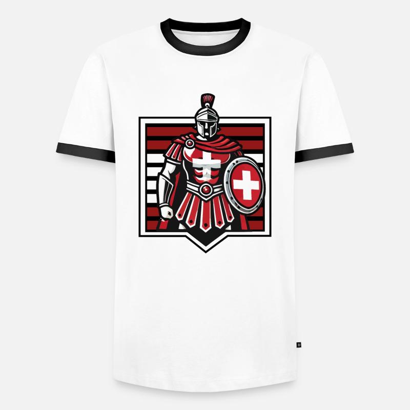 Gladiator Schweiz #2 - Männer Kontrast-T-Shirt - Weiß/Schwarz