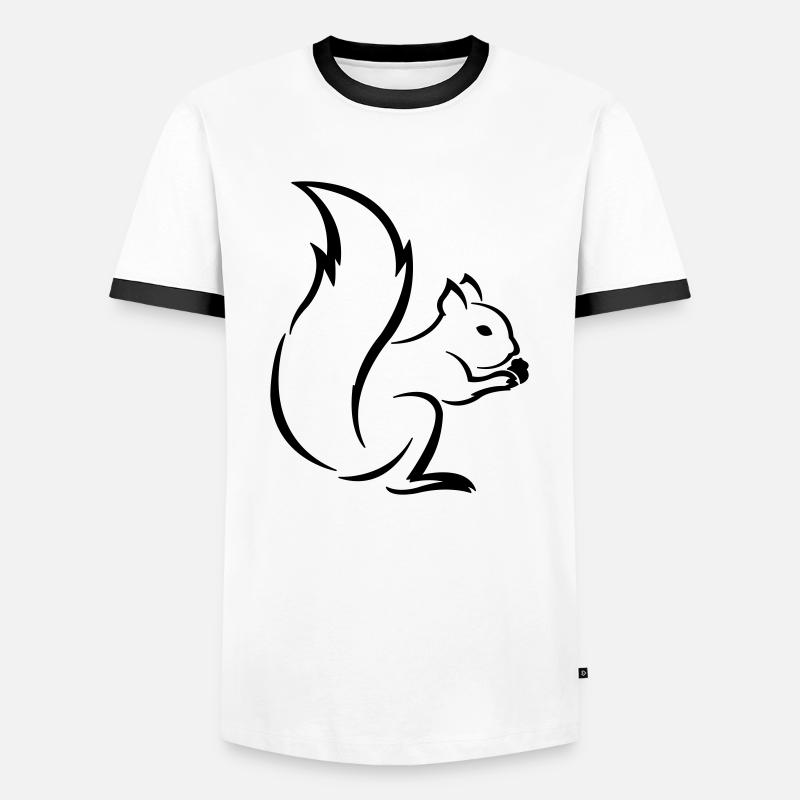 Eichhörnchen - Männer Kontrast-T-Shirt - Weiß/Schwarz