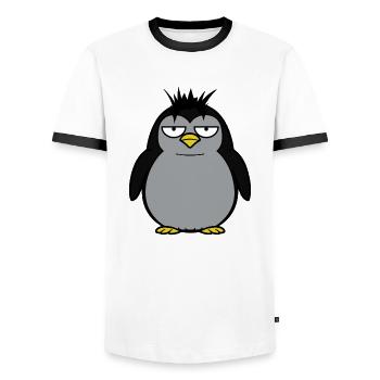 Pingwin xxl - T-shirt contrasté Homme - blanc/noir - Devant - AI Model Female 172 light (172cm) & AI Model Male 178 dark (178cm)