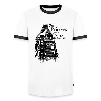 Prinzessin auf der Erbse Märchen - Männer Kontrast-T-Shirt - Weiß/Schwarz - Vorne - AI Model Female 172 light (172cm) & AI Model Male 178 dark (178cm)