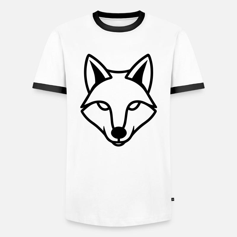 Fuchs - Männer Kontrast-T-Shirt - Weiß/Schwarz