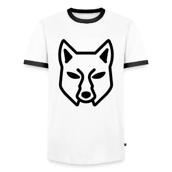 Fuchs - Männer Kontrast-T-Shirt - Weiß/Schwarz - Vorne - AI Model Female 172 light (172cm) & AI Model Male 178 dark (178cm)