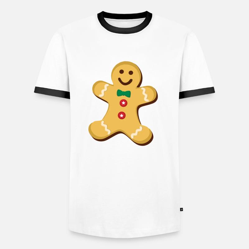 lebkuchenmann - Männer Kontrast-T-Shirt - Weiß/Schwarz