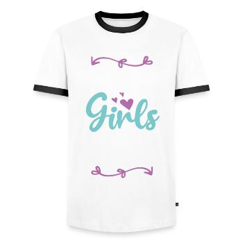 Mallorca Girls Tour - Men's Ringer Shirt - white/black - Front - AI Model Female 172 light (172cm) & AI Model Male 178 dark (178cm)