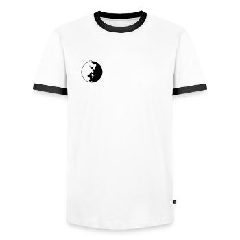 Yin Yang Bears - Männer Kontrast-T-Shirt - Weiß/Schwarz - Vorne - AI Model Female 172 light (172cm) & AI Model Male 178 dark (178cm)