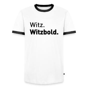 Witzbold Typografie Design Schriftart bold fett - Männer Kontrast-T-Shirt - Weiß/Schwarz - Vorne - AI Model Female 172 light (172cm) & AI Model Male 178 dark (178cm)