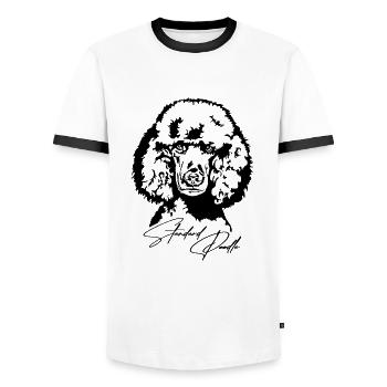 Standard Poodle Portrait Hund Hunde Wilsigns - Männer Kontrast-T-Shirt - Weiß/Schwarz - Vorne - AI Model Female 172 light (172cm) & AI Model Male 178 dark (178cm)
