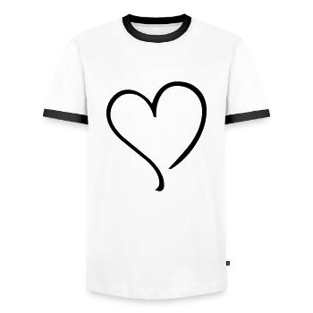 heart - Männer Kontrast-T-Shirt - Weiß/Schwarz - Vorne - AI Model Female 172 light (172cm) & AI Model Male 178 dark (178cm)