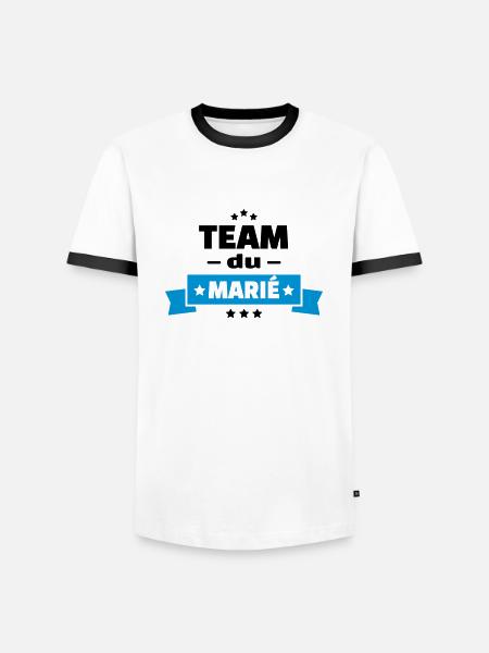 team du marié (vers.15) - T-shirt contrasté Homme - blanc/noir