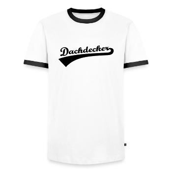 Dachdecker - Männer Kontrast-T-Shirt - Weiß/Schwarz - Vorne - AI Model Female 172 light (172cm) & AI Model Male 178 dark (178cm)