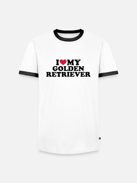 Golden Retriever - Männer Kontrast-T-Shirt - Weiß/Schwarz