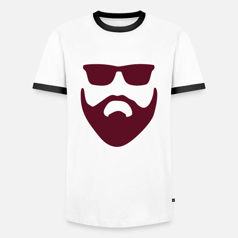 Beard Bart - Männer Kontrast-T-Shirt - Weiß/Schwarz