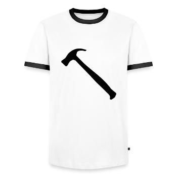 Hammer - Männer Kontrast-T-Shirt - Weiß/Schwarz - Vorne - AI Model Female 172 light (172cm) & AI Model Male 178 dark (178cm)