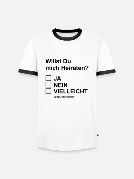 Proposal of marriage - Men's Ringer Shirt - white/black