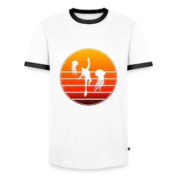 Men's Diving Women Scuba Diver Diver - Men's Ringer Shirt - white/black - Front - AI Model Female 172 light (172cm) & AI Model Male 178 dark (178cm)