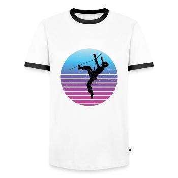 Climbing Damen Klettern Climber Boulder - Männer Kontrast-T-Shirt - Weiß/Schwarz - Vorne - AI Model Female 172 light (172cm) & AI Model Male 178 dark (178cm)