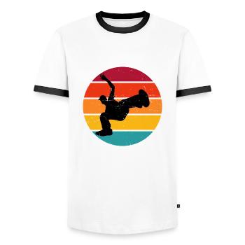 Bgirl Bboy Homme Hip Hop Breakdance Hiphop - T-shirt contrasté Homme - blanc/noir - Devant - AI Model Female 172 light (172cm) & AI Model Male 178 dark (178cm)