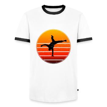 Hiphop Hip Hop Bboy Femmes Bgirl Break Dance - T-shirt contrasté Homme - blanc/noir - Devant - AI Model Female 172 light (172cm) & AI Model Male 178 dark (178cm)