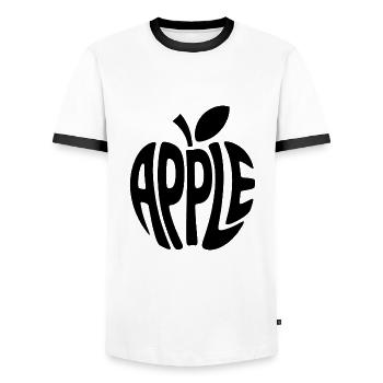 Apple - Cool Fruit Logo - Men's Ringer Shirt - white/black - Front - AI Model Female 172 light (172cm) & AI Model Male 178 dark (178cm)