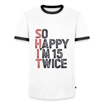 30th Birthday 30th Years Birthday Saying Funny - Men's Ringer Shirt - white/black - Front - AI Model Female 172 light (172cm) & AI Model Male 178 dark (178cm)