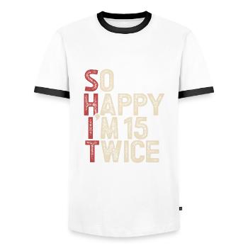 30th Birthday 30th Years Birthday Saying Funny - Men's Ringer Shirt - white/black - Front - AI Model Female 172 light (172cm) & AI Model Male 178 dark (178cm)