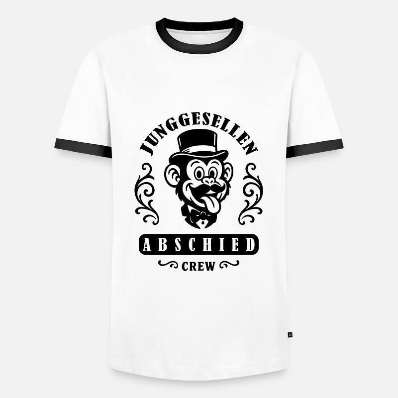 Junggesellen Abschied Party Affe - Männer Kontrast-T-Shirt - Weiß/Schwarz